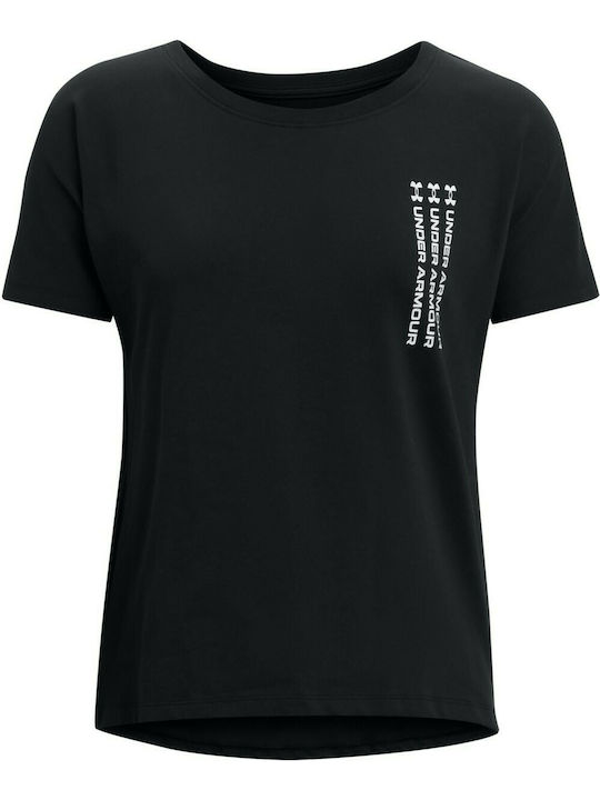 Under Armour Live Repeat Graphic Γυναικείο Αθλητικό T-shirt Μαύρο