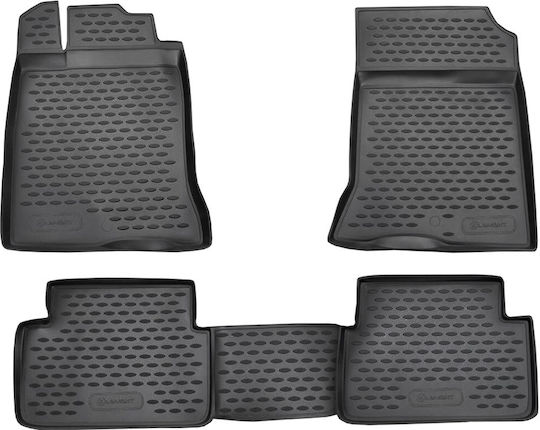 Novline Set of Front and Rear Mats 4pcs Tray Type for Renault Laguna 2007-2005 Black