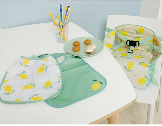 Baby to Love Happy Lemon Bib Fabric with Hoop & Loop Fastener Multicolored 2pcs