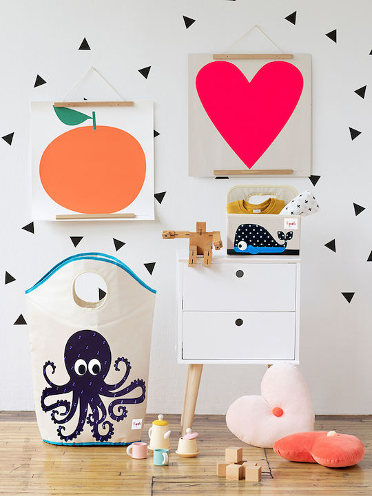 3 Sprouts Детска кошница за играчки Octopus Тъмносин 50x29x57см 1бр