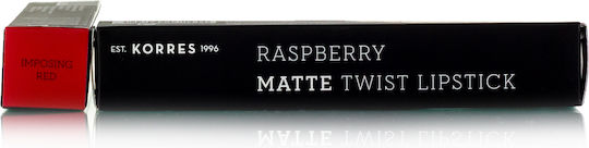 Korres Raspberry Twist Pencil Κραγιόν Matte Imposing Red 2.5gr