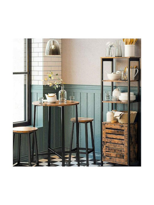 Stool Bar Metallic Black 2pcs 32x32x65cm
