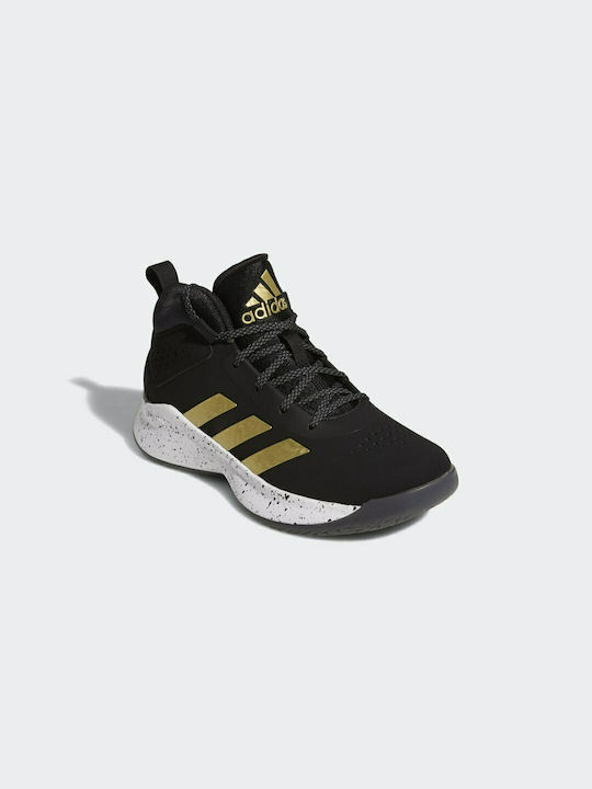 Adidas Αθλητικά Παιδικά Παπούτσια Μπάσκετ Cross Em Up 5 K Core Black / Gold Metallic / Cloud White
