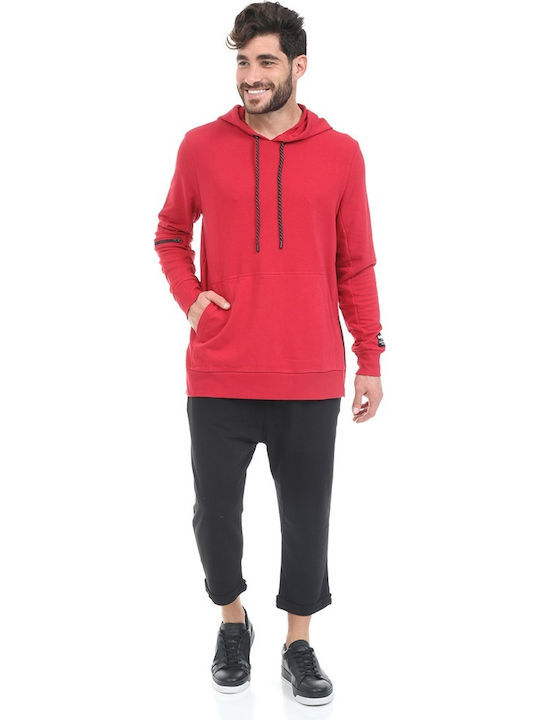 Sweatshirt with Hood Burgundy