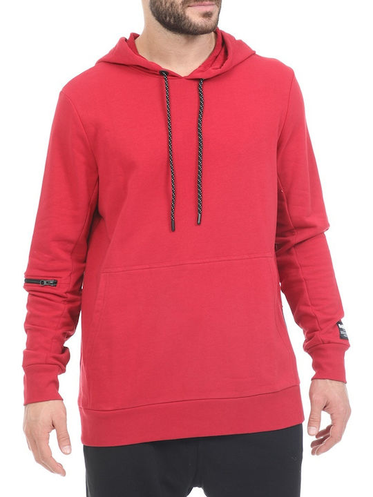 Sweatshirt with Hood Burgundy