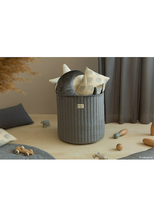 Nobodinoz Kinder Aufbewahrungskorb aus Stoff Savanna Velvet Gray 1Stück