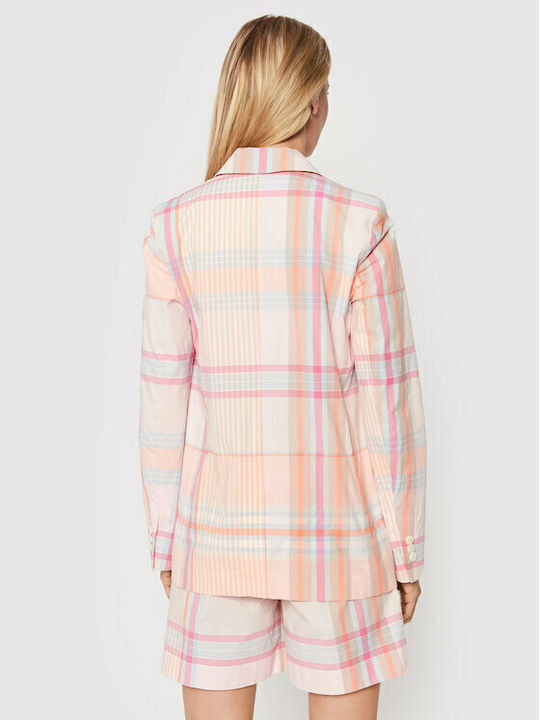 Tommy Hilfiger Madras Women's Double Breasted Blazer Checked