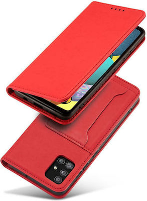 Hurtel Magnet Card Brieftasche Synthetisches Leder Rot (Redmi Note 11 Pro)