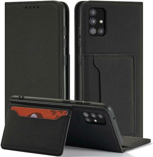 Hurtel Magnet Card Wallet Δερματίνης Μαύρο (Redmi Note 11 / 11S 4G)