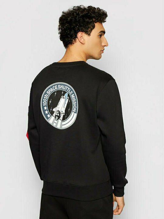 Alpha Industries Space Shuttle Men's Sweatshirt with Hood and Pockets Black