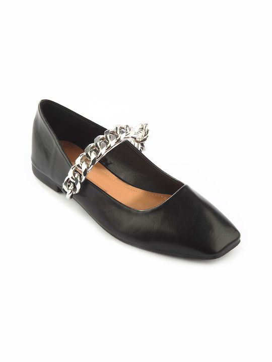 Ballerina with barrette chain - FSHOES - BLACK