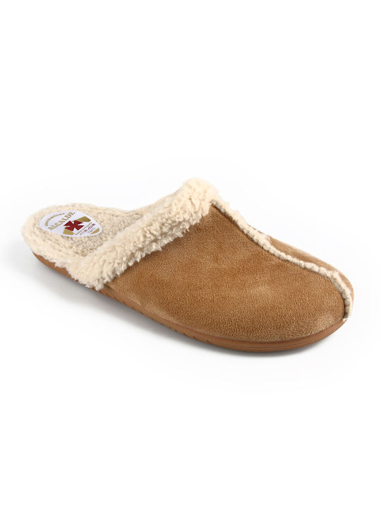 Papuci cu blană - FSHOES - CAMEL