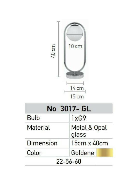 Inlight De Masă Decorativă Lampă cu Soclu pentru Bec G9 Aur