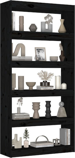 Bibliothek Schwarz 80x30x167,4cm