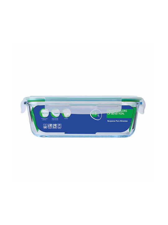 Benetton Rainbow Cutie pentru Mâncare Sticlă Verde 1500ml 1buc