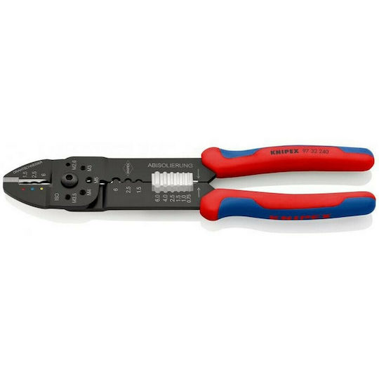 Knipex Πρέσα Ακροδεκτών Διατομής 0.5 - 6mm² με Απογυμνωτή (Μήκος 240mm)