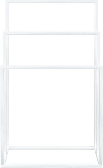vidaXL Triple Floor Standing Bathroom Freestanding Coat Rack ​48x79cm White