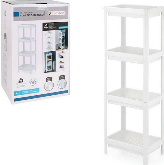 Ankor Floor Bathroom Shelf Plastic with 4 Shelves 35.5x23x100cm White