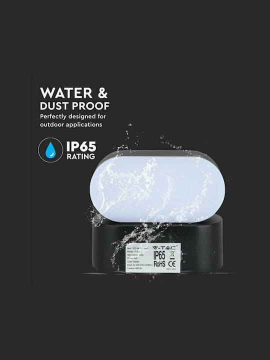 V-TAC Wall-Mounted Outdoor Ceiling Light LED IP65 5W with Natural White Light 11.5x5x10εκ.