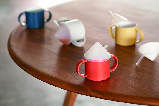 Bento Βox Baby Cup with Handles and Straw Takenaka made of Plastic Gray for 24m+m+