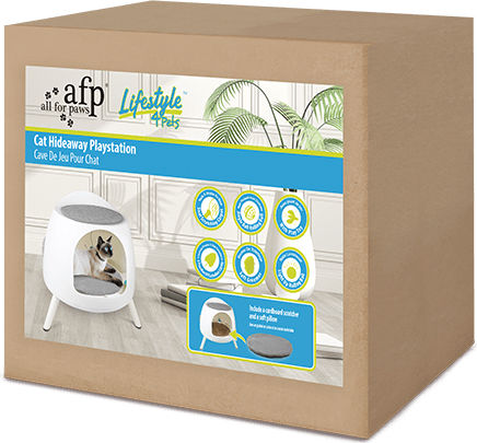 All For Paws Hideaway Playstation Nest Pisici Alb 51x54x48cm