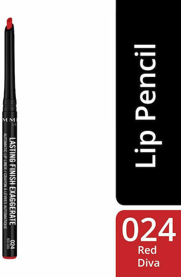 Rimmel Lasting Finish Exaggerate Μολύβι Χειλιών 024 Red Diva
