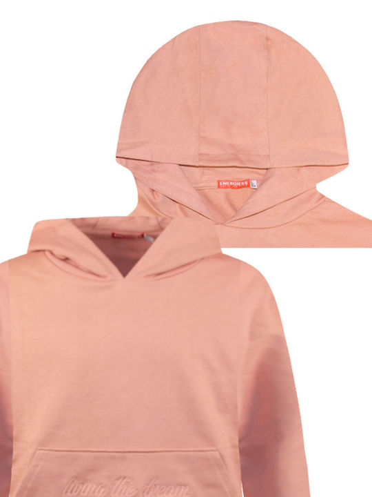 Energiers Kinder Sweatshirt mit Kapuze und Taschen Rosa