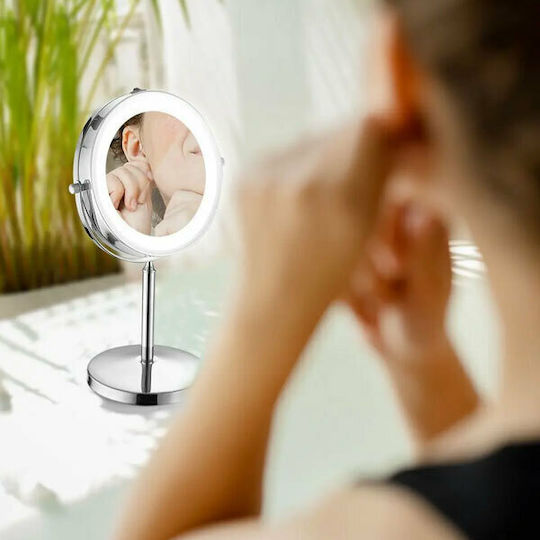 V-TAC Makeup Mirror Tabletop with Light 7x7cm White