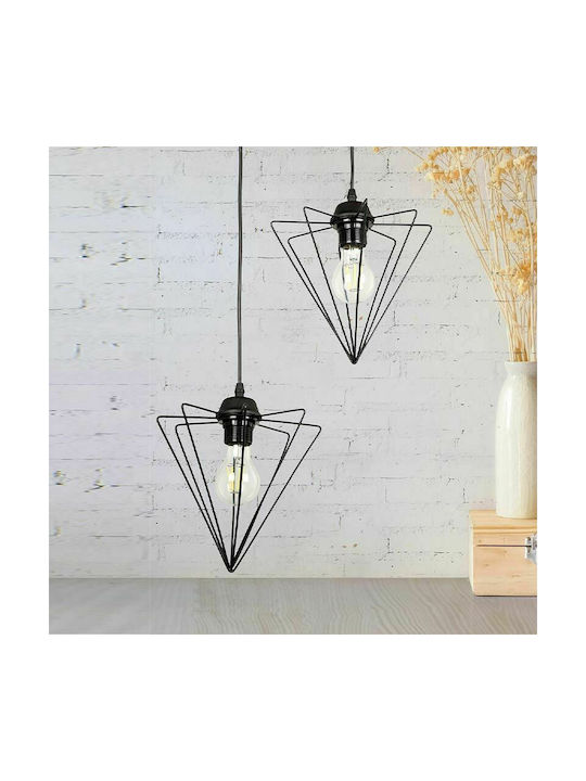 Megapap Stormie Pendant Light Two-Light Grid for Socket E27 Black