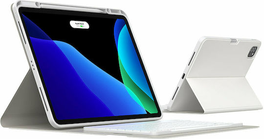 Baseus Brilliance Flip Cover Piele artificială cu Tastatură Engleză SUA Alb (Universal 12.9" - Universal 12.9") ARJK000102