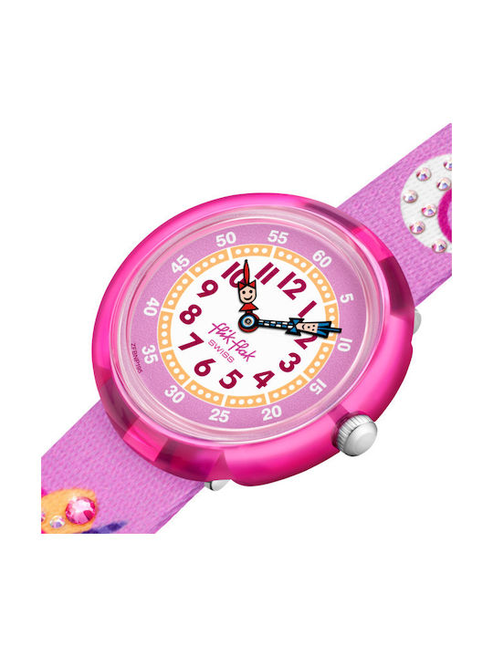 FlikFlak Kids Analog Watch Dreaming Unicorn with Fabric Strap Pink