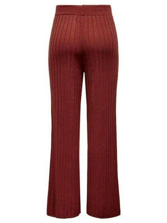 Only Γυναικεία Υφασμάτινη Παντελόνα σε Κανονική Εφαρμογή σε Μπορντό Χρώμα