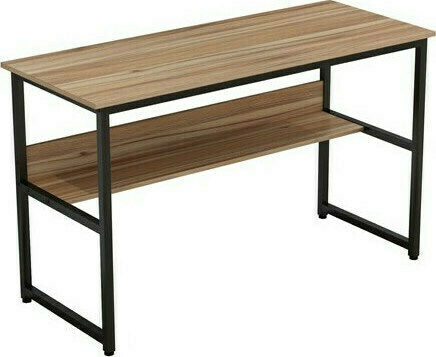 Birou Portis Din Lemn Culoarea Nucii - Negru Cu Picioare Metalice 120x50x75cm