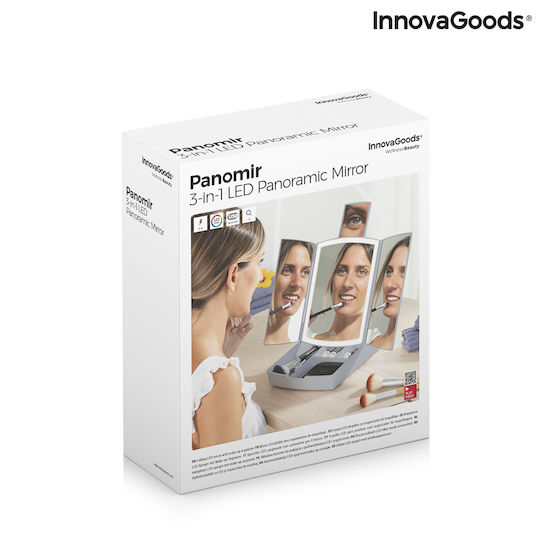 InnovaGoods Schminkspiegel Tischgerät Panomir mit Licht 120x29cm Weiß