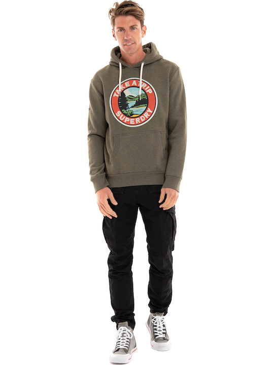 M D2 Sweatshirt with Hood Khaki