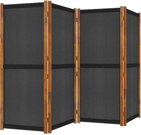 vidaXL Декоративен Параван Текстилен с 4 Панела Black 280x180см