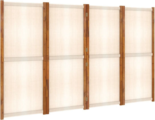 vidaXL Decorativ Paravan Tesatura cu 4 Panouri White Cream 280x180cm