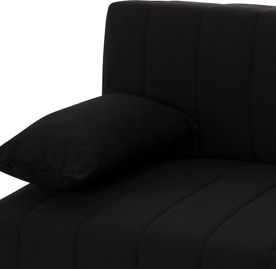 Andri Three-Seater Couch Bed with Storage Space Black 180x72x77 cm