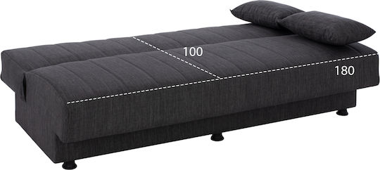 Andri Dreisitzer Sofa Sofa mit Stauraum Dark grey 180x72x77cm