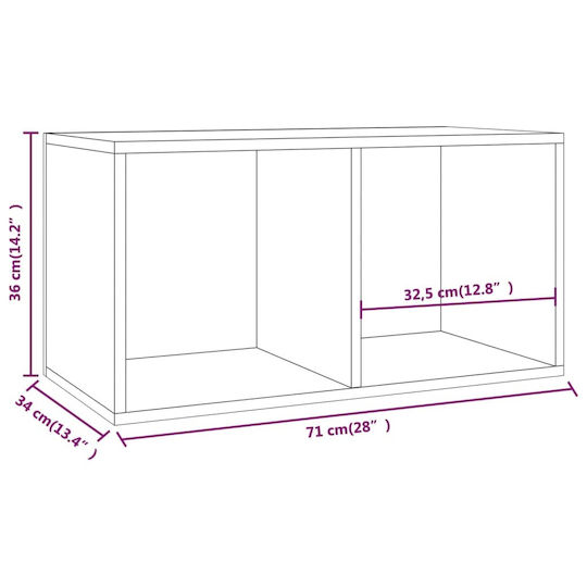 vidaXL cu 1 Rafturi Sonoma Gray 71x36x34cm