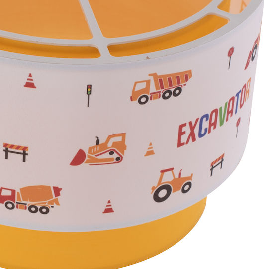 HomeMarkt Baloo Einfaches Licht Kinderzimmer-Deckenleuchte aus Stoff 20W mit Lampensockelgröße E27 Orange 30x70cm