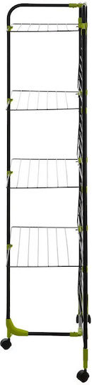 5Five Folding Floor Metallic Clothes Drying Rack with Wheels with 40m Hanging Length