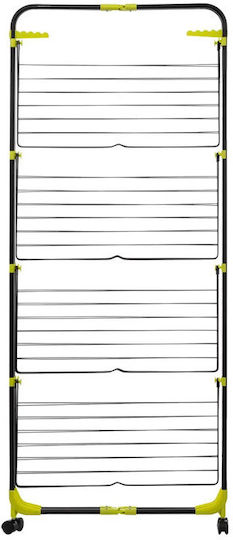 5Five Folding Floor Metallic Clothes Drying Rack with Wheels with 40m Hanging Length