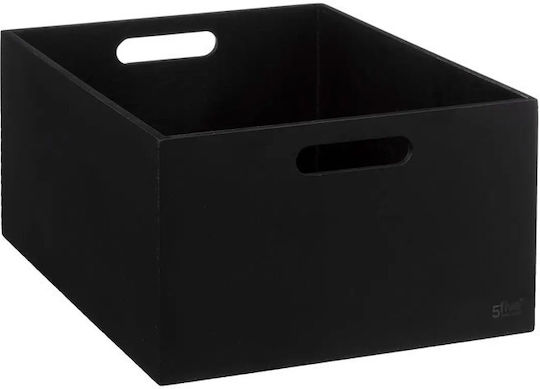 5Five Hölzernes Aufbewahrungsbox mit Deckel Schwarz 3Stück