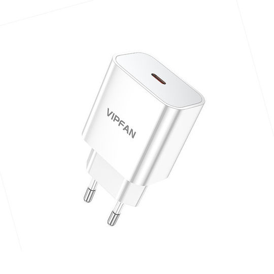 Vipfan Wireless Charger with USB-C Power Delivery White