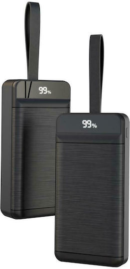 XO PR157 Външна Батерия 40000mAh 18W с 2 USB-A Изходни Порта и USB-C Изходен Порт Power Delivery Черна