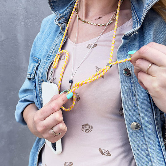 Hurtel Stylish Cord Каишка за врата за Мобилни Телефони Жълт