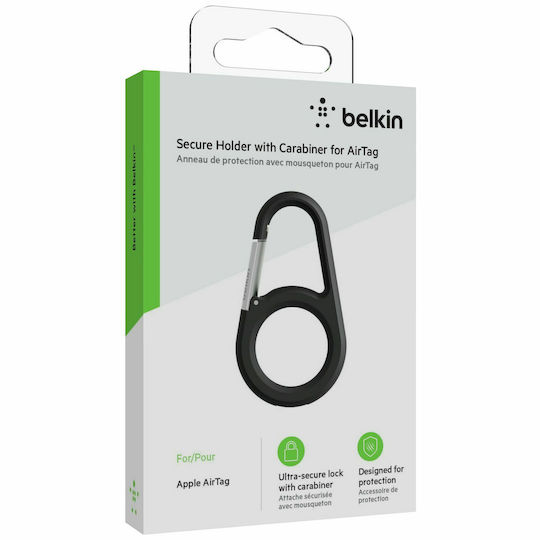 Belkin Secure Holder with Carabiner Θήκη Μπρελόκ για AirTag σε Μαύρο χρώμα