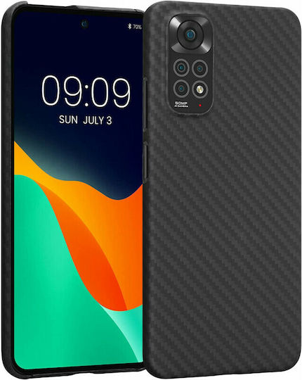Kalibri Fiber Body Armor Umschlag Rückseite Aramid Fiber Black Matte (Redmi Note 11 / 11S 4G)
