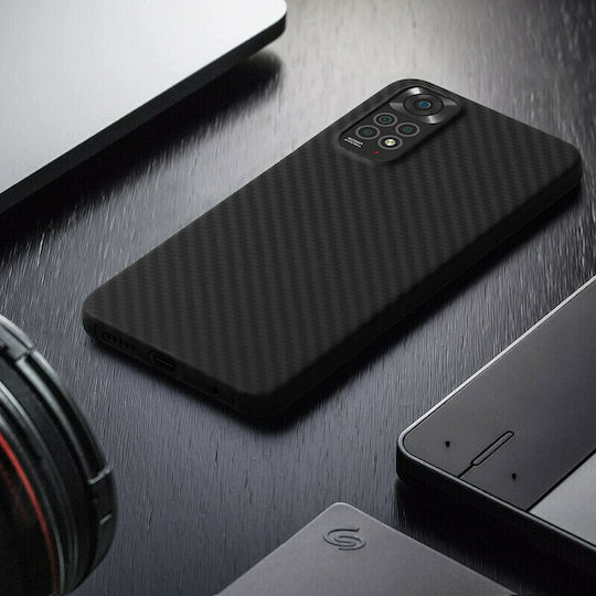 Kalibri Fiber Body Armor Umschlag Rückseite Aramid Fiber Black Matte (Redmi Note 11 / 11S 4G)